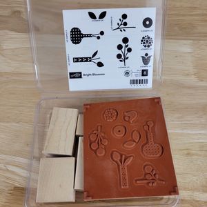 Stampin UP! Bright Blossoms Stamps set of 8 Retired New Old Stock